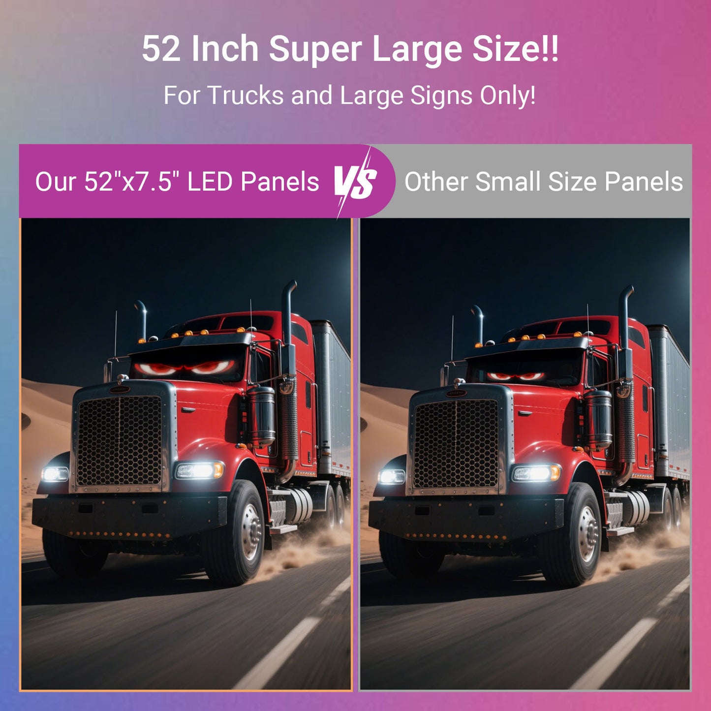52 inch Super Large LED Trucks Eyes, Devils Eyes for Trucks Only, Business Sign for Storefront