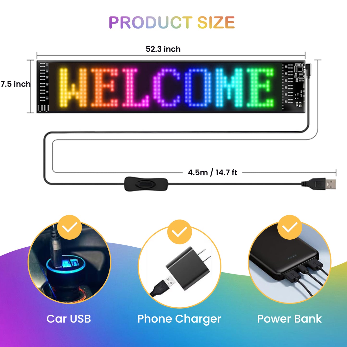 52 inch Super Large LED Trucks Eyes, Devils Eyes for Trucks Only, Business Sign for Storefront