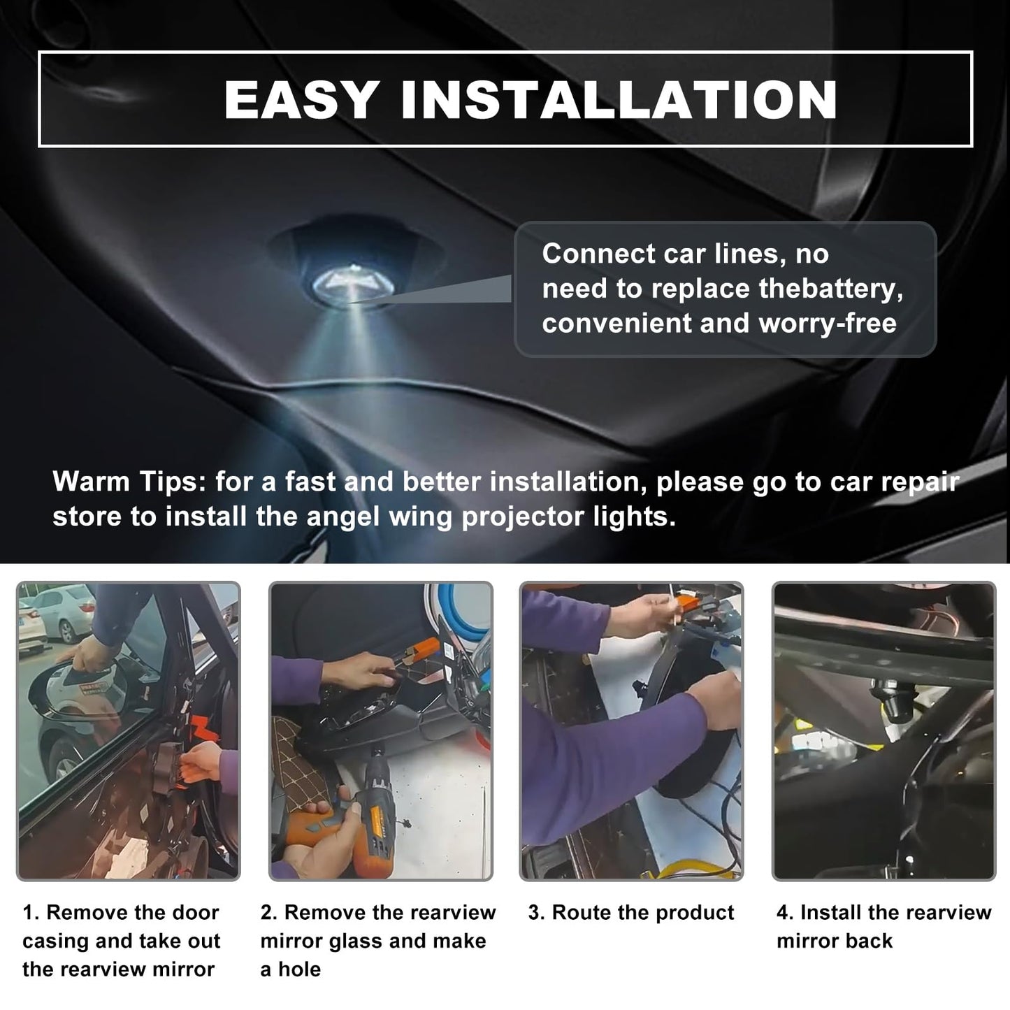 LED Angel Wing Car Door Light