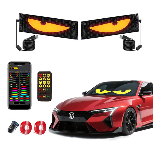 2 PCS 13.7 in x 4 in LED Eyes for Truck Windshield, Devil Eyes Light for Windshield, Devil Eyes Light for Car, Truck, SUVs and Pickup