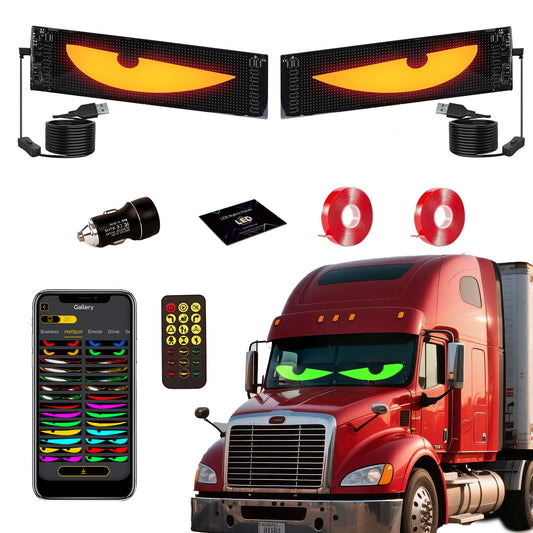 2PCS 23.4 in x 4.7 in Devil Eyes Light for Cars, LED Eyes for Truck Windshield