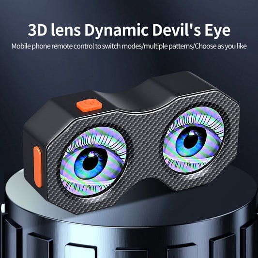 Demon Eyes Bike Tail Light, LED Dynamic Devil Eyes Light for Bicycles, Mountain Bikes and Motorcycles, DIY Personalized Light Display, Waterproof, USB Rechargeable