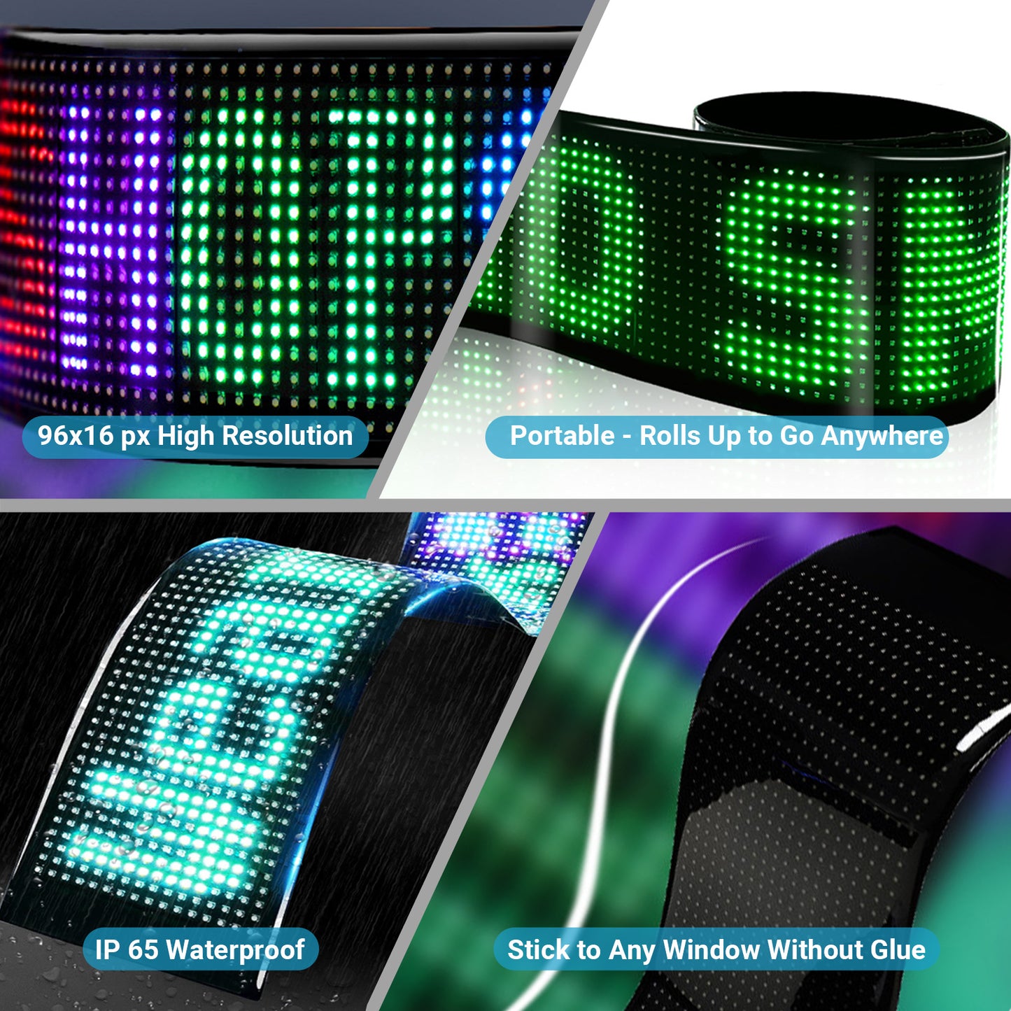2PCS 23.4 in x 4.7 in Devil Eyes Light for Cars, LED Eyes for Truck Windshield